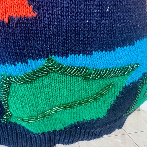 I.B. DIFFUSION SPORT CHRISTMAS SWEATER VINTAGE SEQUENCE RARE FIND WOMENS LARGE - Picture 15 of 16